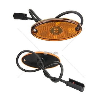 Svítilna poziční 24v l/p flatpoint ii led oranžová, oválná 46x102, kabel 0,5m 0091028_A