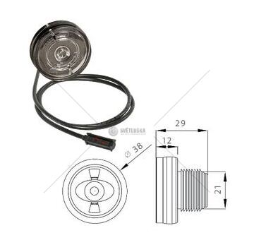 Svítilna poziční bílá led s kabelem monopoint ii s kabelem 0,5m schmitz 0220695_A