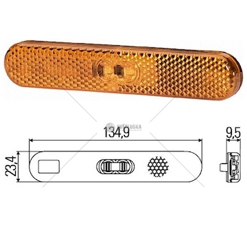 Svítilna poziční boční l/p 24v led oranžová, kabel 0,25m 0458247_A