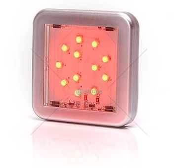 Svítilna poziční boční LED čtvercová 12-24V červená WAS W122/984