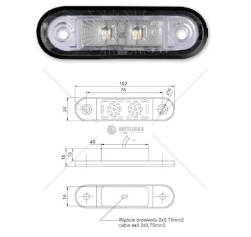 Svítilna poziční ft15c/8v-30v/102x24 led červená 0088134_A