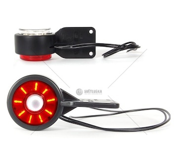 Svítilna poziční na gumě 12v/24v led č/b, kabel 0,36m 0260037_A