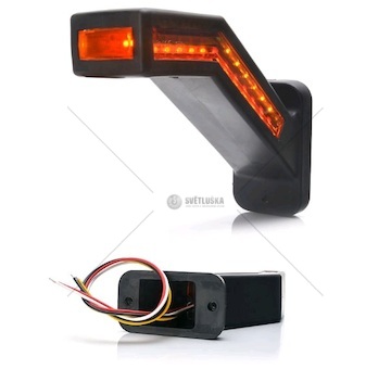 Svítilna poziční - tykadlo l 12v/24v led č/b/o+směrovka, kabel 0,4m 0262850_A