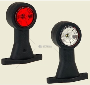 Svítilna poziční - tykadlo l/p 12v/30v ft-009b led č/b dlouhá, kabel 0,5m 0075306_A
