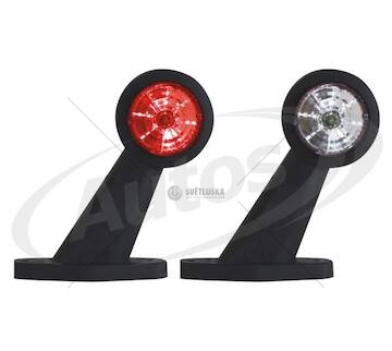 Svítilna poziční - tykadlo l/p 12v/30v led č/b krátká, kabel 0,5m 0075308_A