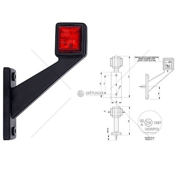 Svítilna poziční - tykadlo p 12v/24v 0,5/1w led č/b krátká, kabel 0,4m 0147577_A