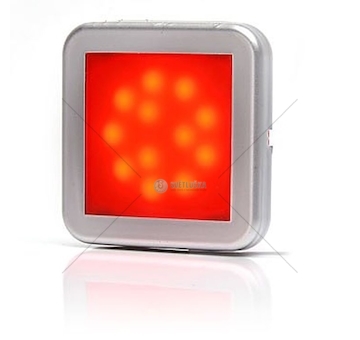 Svítilna poziční zadní LED čtvercová 12-24V červená WAS W122/987KR