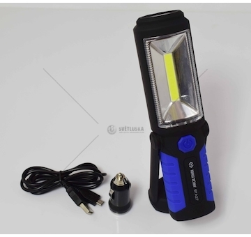 Svítilna pracovní 3W+5LED+Nabíječka USB KING TON 9TA27