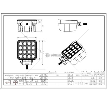 Svítilna pracovní 48W 16 LED*3W  9-32V JGL JG-W161