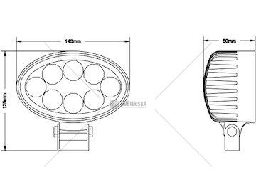 Svítilna pracovní 8 LED 3W 143X125X60MM JGL JFW080