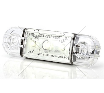 Svítilna přední obrysová LED čirá 12-24V, plochá WAS W97.1/710