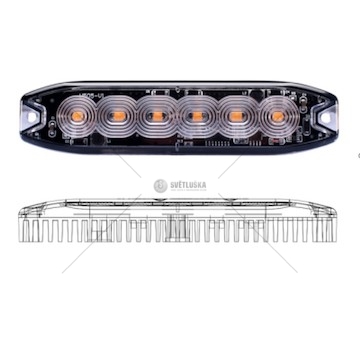 Svítilna varovná 6LED 12/24V oranžová MTX SM3020CTA