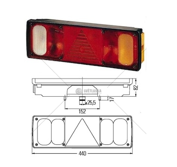 Svítilna zadní 5-dílná l krone, hella  0039971_A