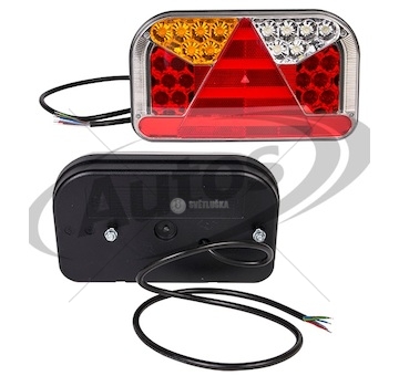 Svítilna zadní 7-dílná 12v/33v l  ft-170pt led s trojúhelníkem a osvětlením spz, kabel 1m 0205372_A