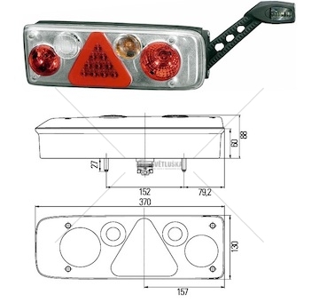 Svítilna zadní 7-dílná 130x370 s poziční svítilnou - tykadlem p kögel 0150245_A