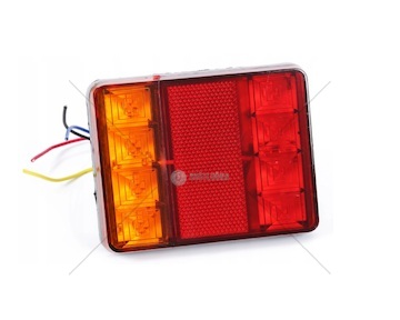 Svítilna zadní LED 12V 120x95mm 2kusy- přívěsný vozík, přívěs