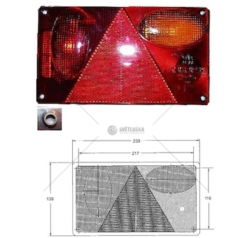 Svítilna zadní s trojúhelníkovou odrazkou 12v/24v p  239x139x59 svítilna mlhová 40233012_A