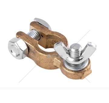 Svorka bateriová mosaz + s motýlkem