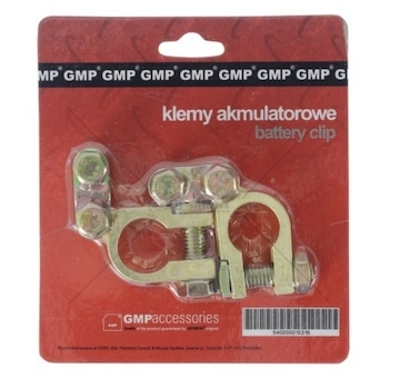 Svorka bateriová sada plus a minus mosazná