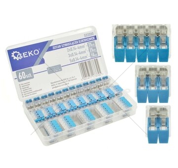 Svorky s páčkou na vodiče 0.14-4mm², sada 60ks GEKO