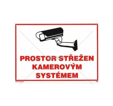 Tabulka - Prostor střežen kamerovým systémem, plastová tabulka 297x210mm
