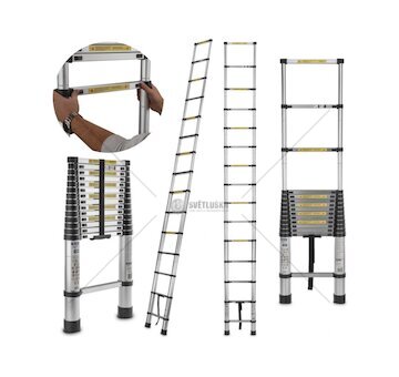 Teleskopický žebřík 4,4 m, 150 kg, hliníkový - GEKO