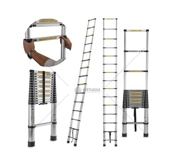 Teleskopický žebřík 5m, 150kg, hliníkový GEKO