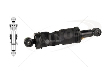 Tlumič pérování kabiny zadní o/o 14x45-363/408 s vlnovcem  volvo fh12,fh16 0120103_A