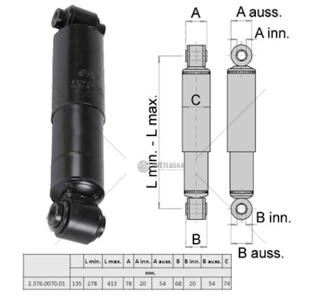 Tlumič pérování o/o 20x78-300/455 zn saf intradisc  0033393_A