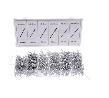 Trhací nýty sada 400ks různé velikosti