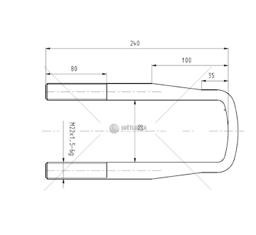Třmen pera DAF F95 M22*1,5*82,240 CSY K-AZDA-0022