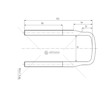 Třmen pera MB M12*1,5*62*160 CSY K-AZME-0016