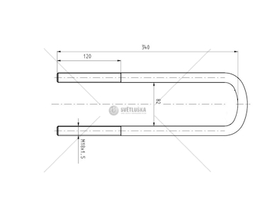 Třmen pera MB M18*1,5*82*340 CSY K-AZBP-0012-A