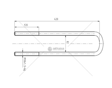 Třmen pera MB M18*1,5*82*420 CSY K-AZME-0042