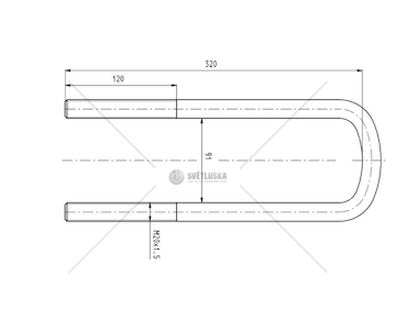 Třmen pera MB M20*1,5*91*320 CSY K-AZME-0060