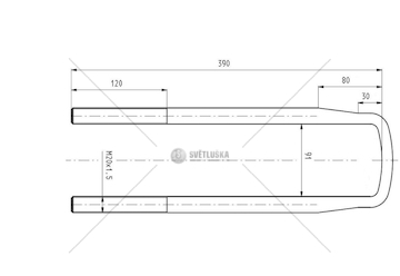Třmen pera MB M20*1,5*92*390 CSY K-AZME-0047-A
