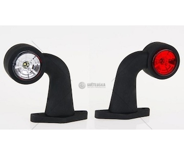 Tykadlo červeno-bílá LED krátká zahnutá L nebo P