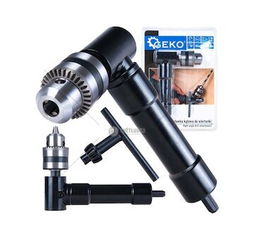 Úhlový nástavec 90° na vrtačku, sklíčidlo 1–10 mm - GEKO