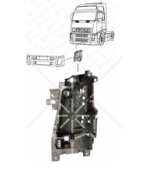 Uložení hlavního světlometu l volvo fh16 ii od 05.2012, fm9/fm12 do 2005,fh12/fh16 od 1993 0214979_A