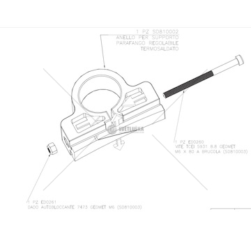 Upevnění blatníku regulované do kolejnice DOMAR DL810002