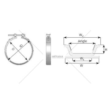 Upínač, výfukový systém DINEX DIN70804