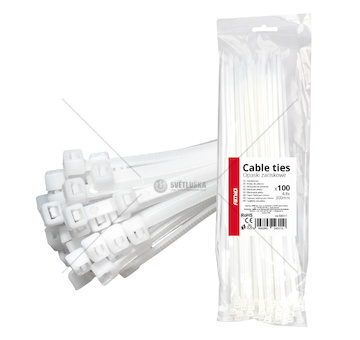 Upínací pásky bílé 4,8 × 300 mm 100 ks. AMIO-04311