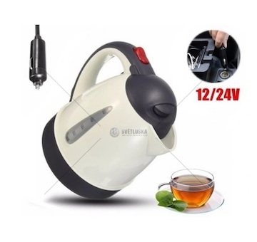 Varná konvice 1L na vodu 24V 250W připojení do autozásuvky
