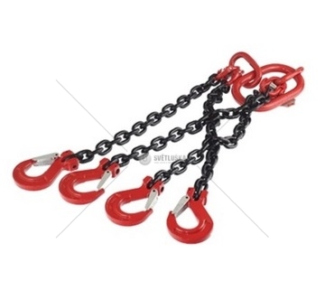 Vázací řetěz s okem a hákem do 2,36t, dl=1m, 6mm tloušťka řetězu 4c