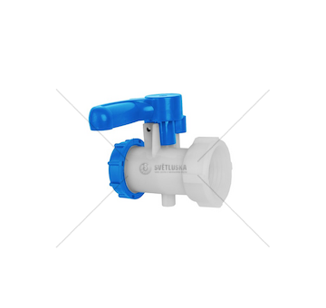 Ventil pro kontejner na vodu IBC, vnitřní závit S60x6, vnější závit s odtokem S60x6