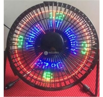 Ventilátor 5V na USB s hodinami a teploměrem