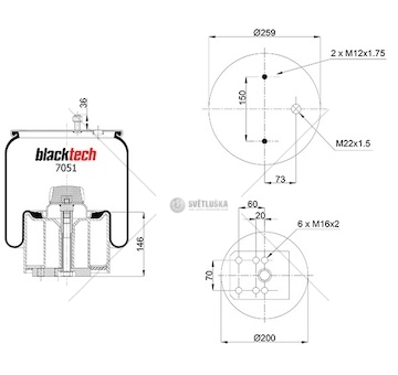 Vlnovec pérování kompletní - plastový zvon bpw typ 30k, rml7051cp, 940mb 0069060_A