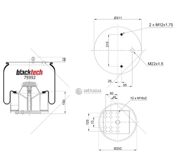 Vlnovec pérování kompletní - plastový zvon bpw typ 36k 0069103_A