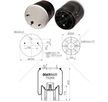 Vlnovec pérování kompletní - plastový zvon ror, mercedes, meritor 0069089_A