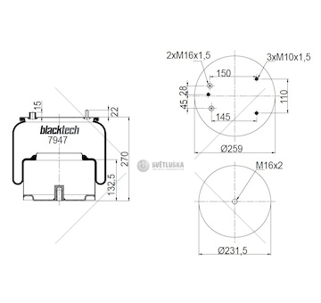 Vlnovec pérování kompletní - železný zvon daf 95xf, cf65, cf75, cf85,  0076283_A